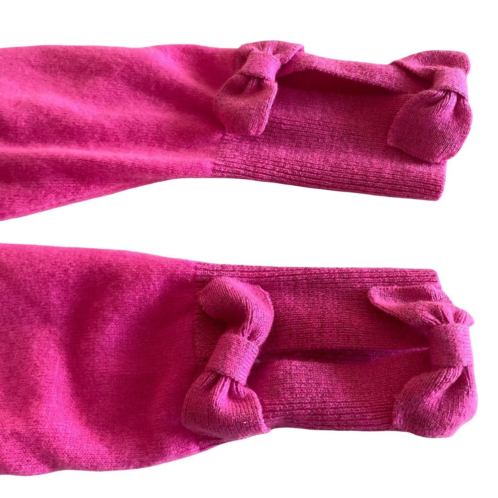 Juicy Couture Cashmere Sweater Pink Bow Glitter Women's Small Y2K Style - Picture 5 of 11